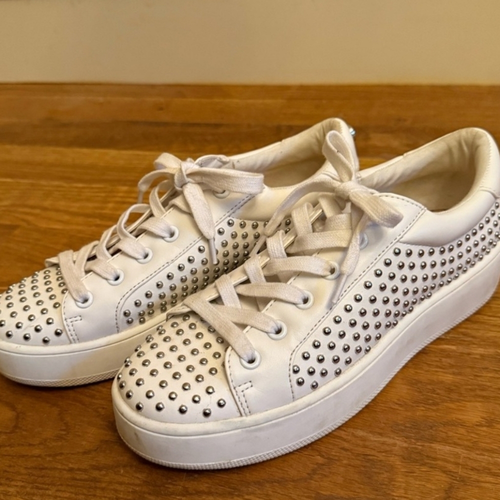 Steve Madden BADIE White Studded Women's Sneakers Size 6.5